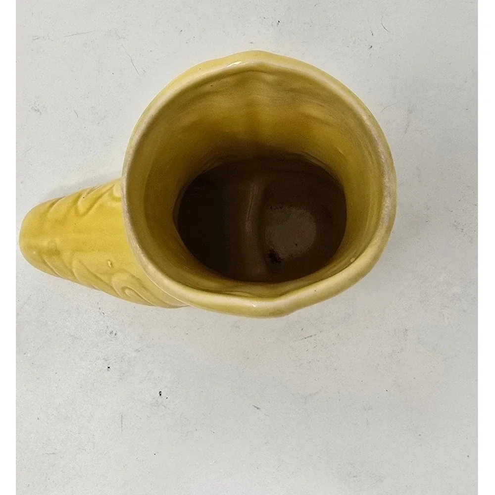 Vintage Bobby McGee's ceramic yellow mug vase cowboy western boot whimsical